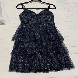 City Studio Navy Glitter Dress